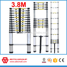 escalera de aluminio telescópica, 3,8 m tangga telescópica, escalera plegable rápida